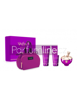 Versace Dylan Purple, SET: Parfumovaná voda 100ml + Tělové mléko 100ml + Sprchový gél 100ml + Kozmetická taška