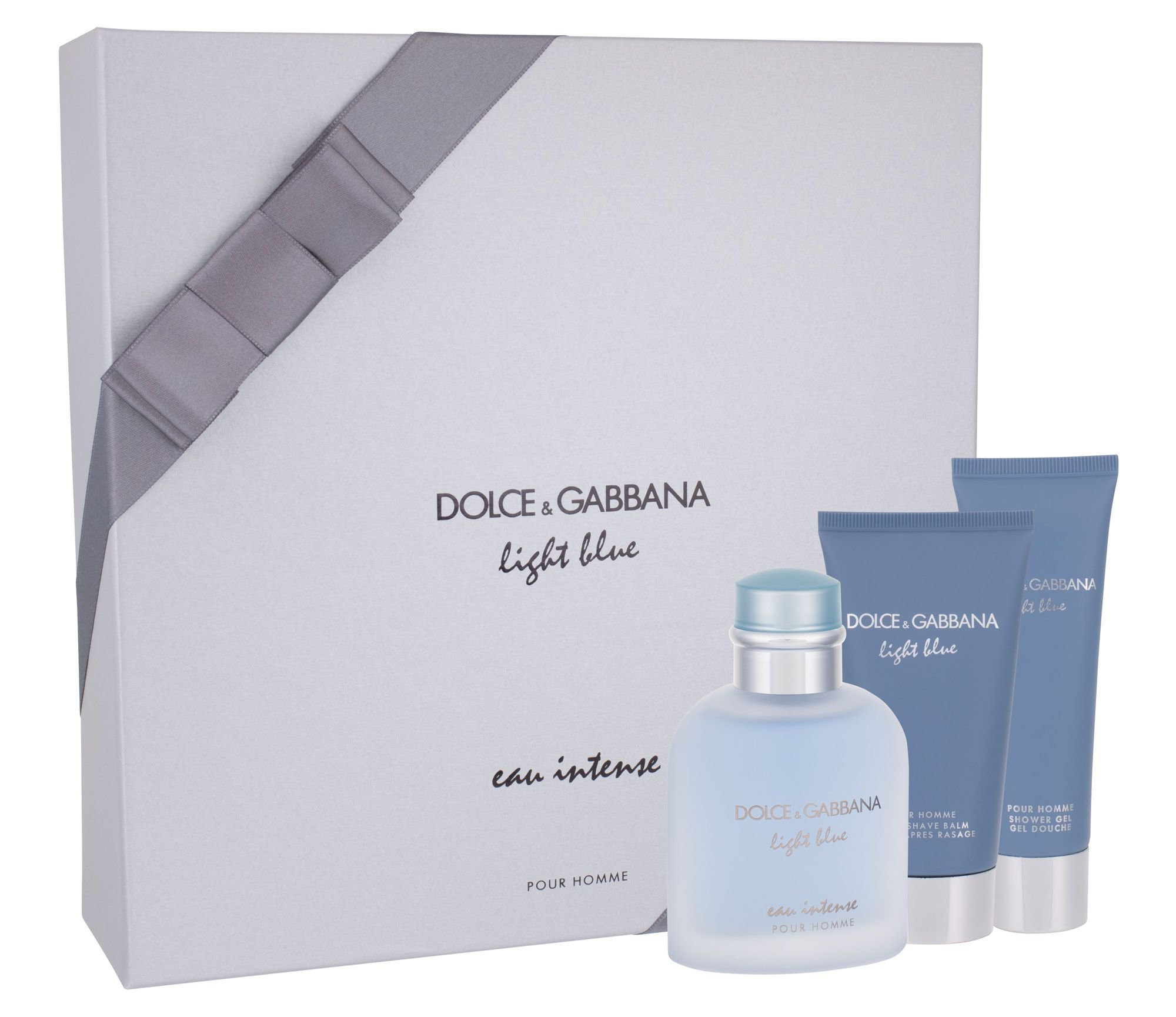 Dolce&Gabbana Light Blue Eau Intense Pour Homme, parfumovaná voda 100 ml + sprchovací gél 50 ml + Balzám po holení 75 ml
